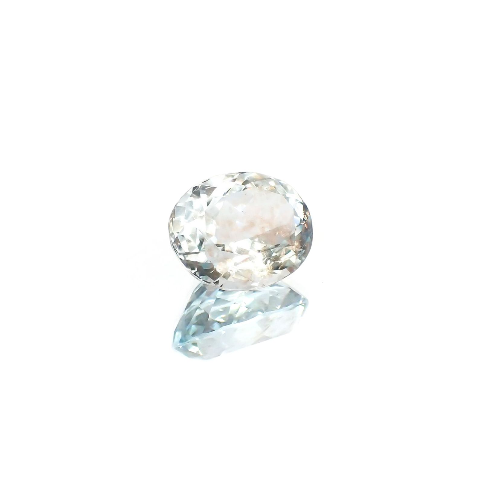 アベンチュリンアクアマリン(宝石名シーン・アクアマリン) ナイジェリア産 ソ付(彩珠) 3.995ct / 11.6x9.2mm前後 [210712968]