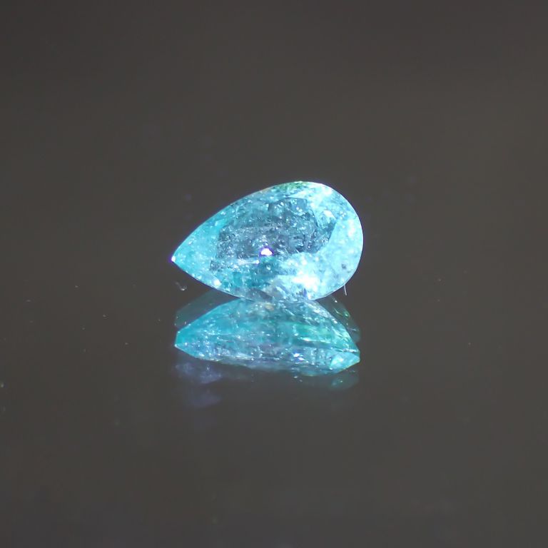 パライバトルマリン(宝石名トルマリン/別名パライバ・トルマリン) ブラジル・キントス鉱山産 0.543ct ソ付(宝貴協)[210410355]6.8×4.6mm前後