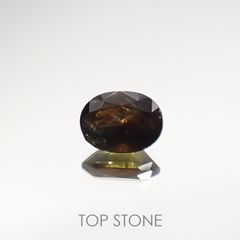 ゴールドシーンサファイア 非加熱(宝石名シーン・サファイア) ケニア産 0.648ct ソ付(彩珠)[210712069]5.7×4.3mm前後