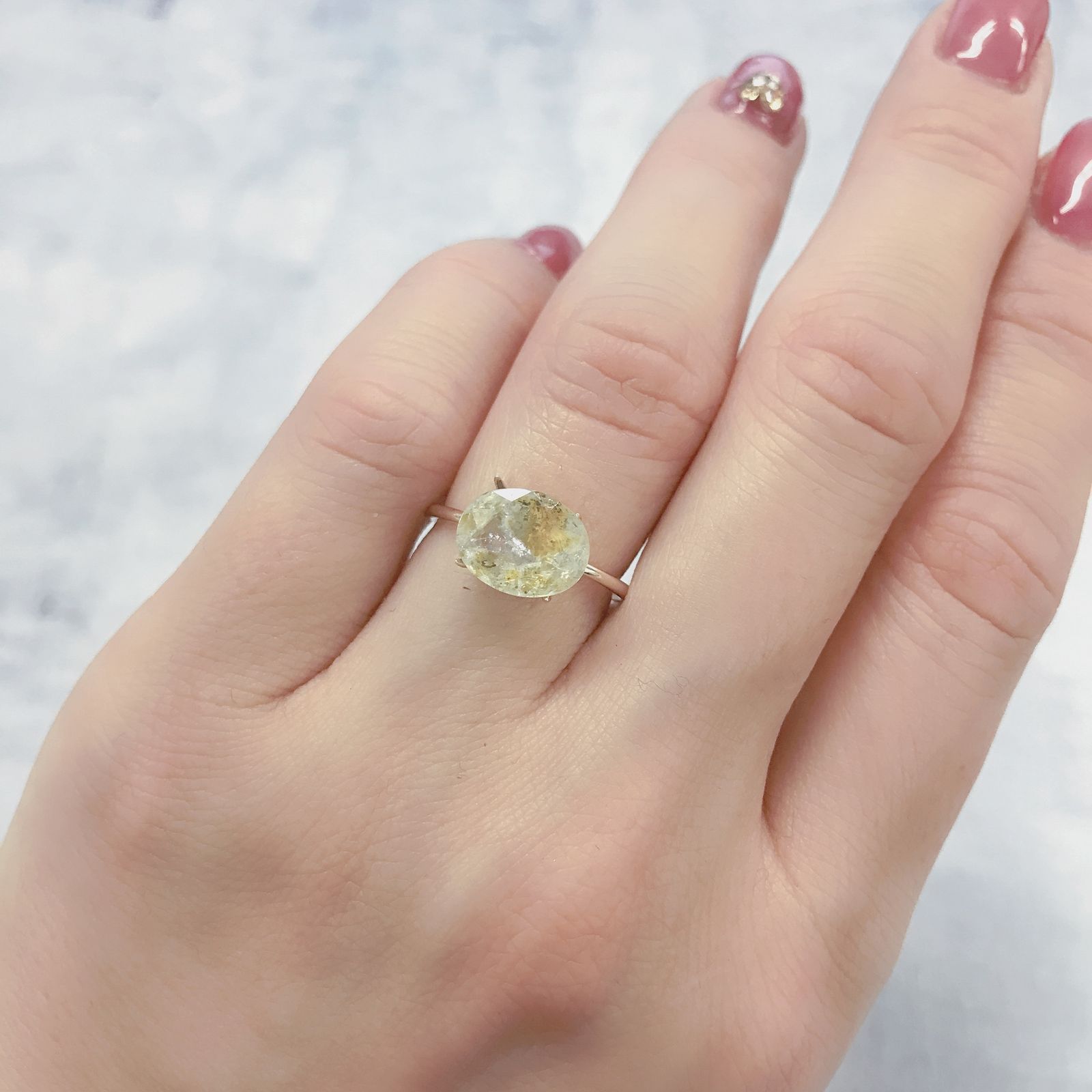 オーロラアクアマリン ブラジル産 2.34ct[220114396]10x7.8mm前後
