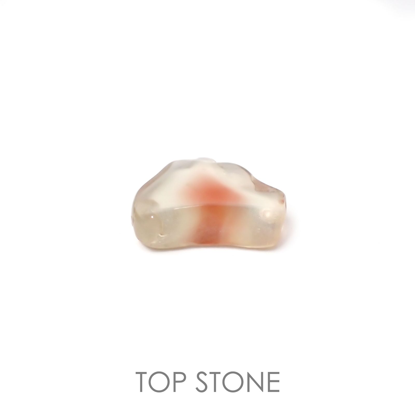 オレゴンサンストーン 原石スライス磨き アメリカ・オレゴン州産 3.85ct[220918001]13.4x13.4mm前後