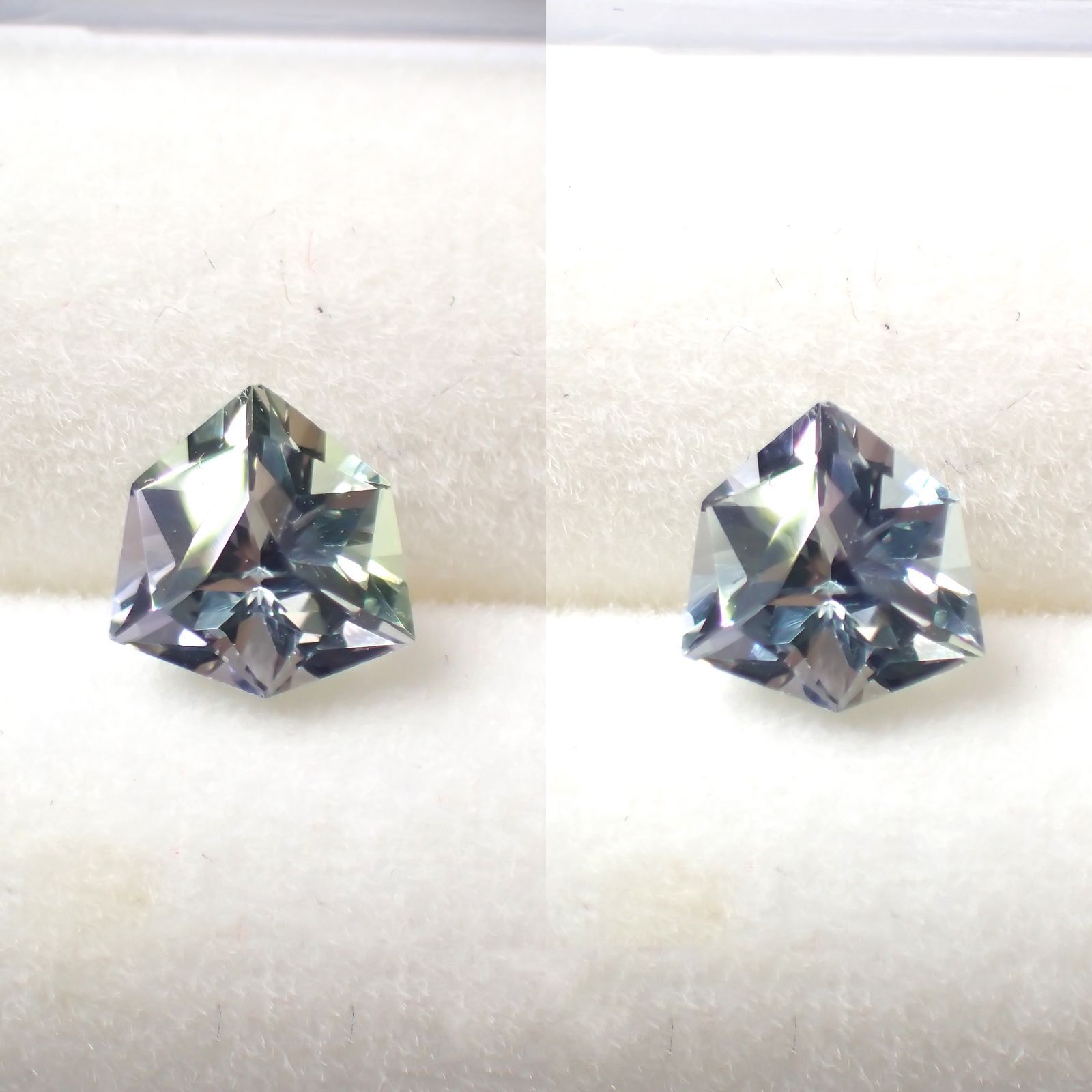 ◇カスタムカット◇バイカラータンザナイト 非加熱(宝石名ゾイサイト)タンザニア産 0.62ct 識別済[221118969]5.9x5.8mm前後