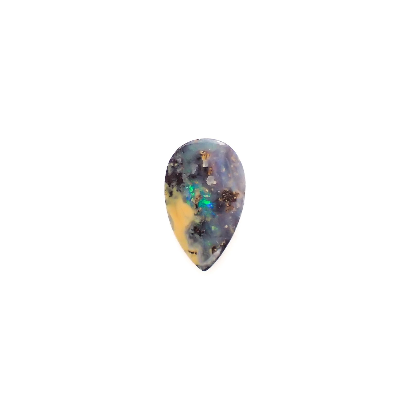 ボルダーオパール 原石磨き オーストラリア産 4.02ct[231225155]16.6x10.2mm前後