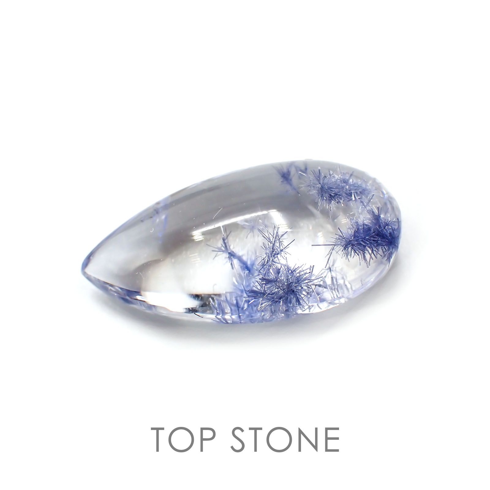 デュモルチェライトインクォーツ ブラジル産 14.59ct[21019208]23.2×11.8mm前後