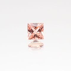 ◇プリンセスカット◇パパラチャサファイア ソーティング付き スリランカ産 ルース 0.13ct[20116958]2.73×2.67mm前後