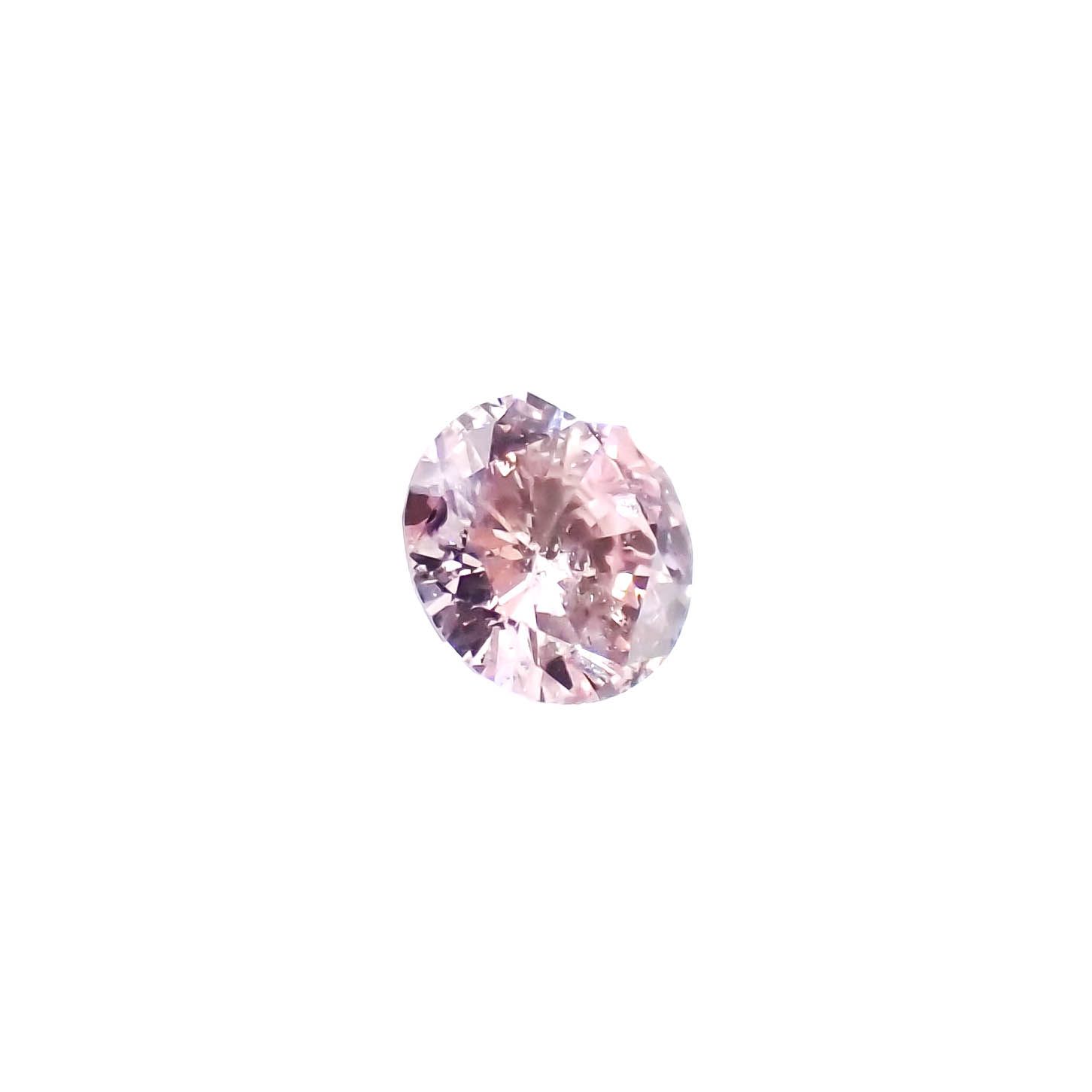 ピンクダイヤモンド(宝石名ダイアモンド I-1/FANCY LIGHT PURPLISH PINK) 0.067ct ソ付(CGL)[230321211]2.71x2.75mm前後