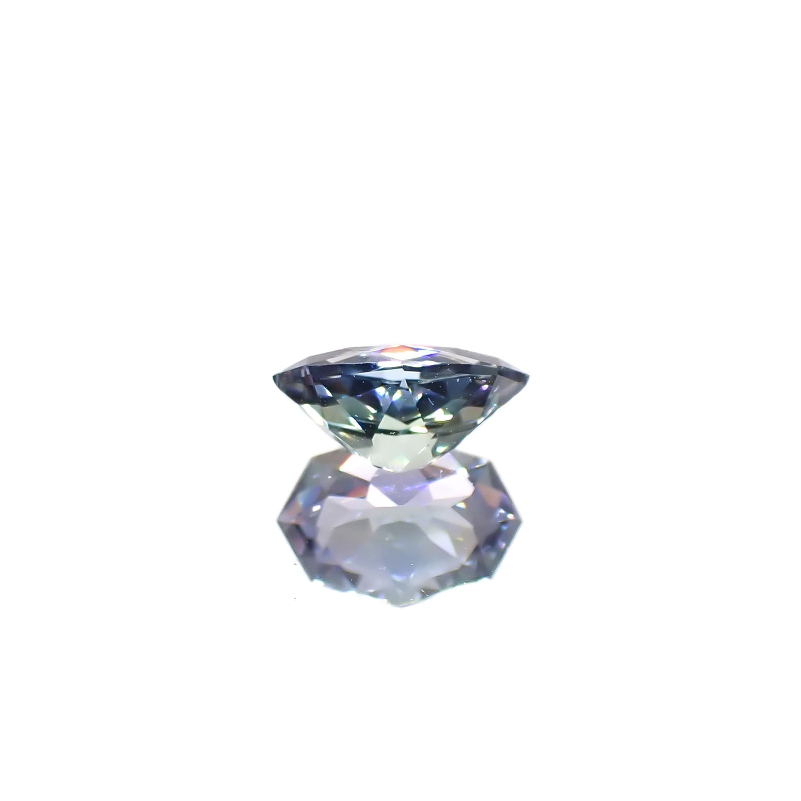 ◇カスタムカット◇バイカラータンザナイト 非加熱 タンザニア産 0.52ct [241029376]6.5x4.6mm前後