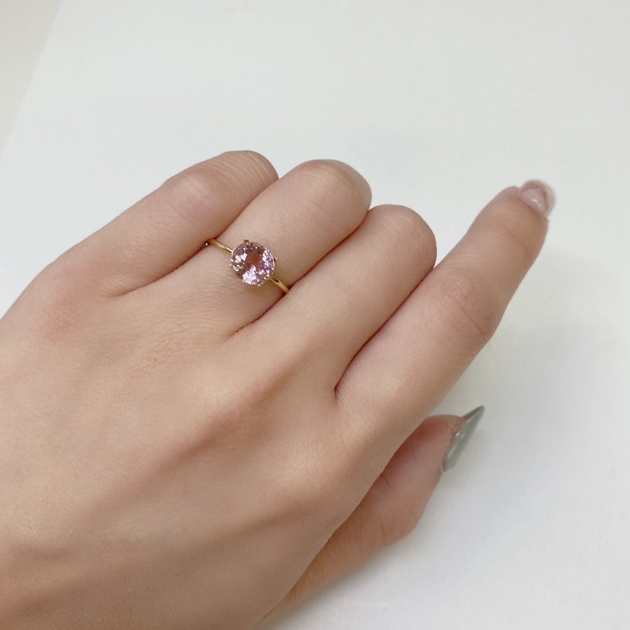 ピンクトルマリン パパラチャカラー ルワンダ産 ルース 1.61ct[21039975]7.4×6.7mm前後