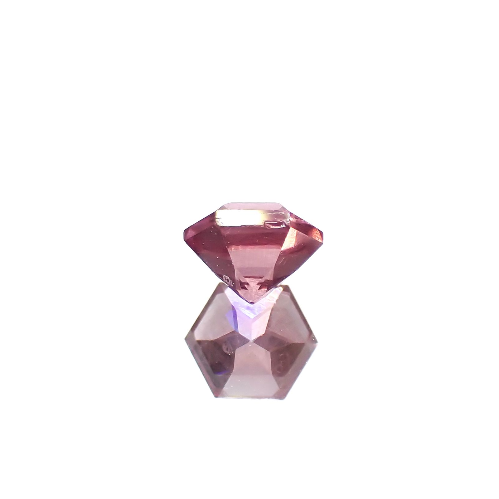 ◇ヘキサゴンカット◇カラーシフト マラヤガーネットSA(宝石名ガーネット) タンザニア産 0.45ct 識別済[210210092]4.1×4mm前後
