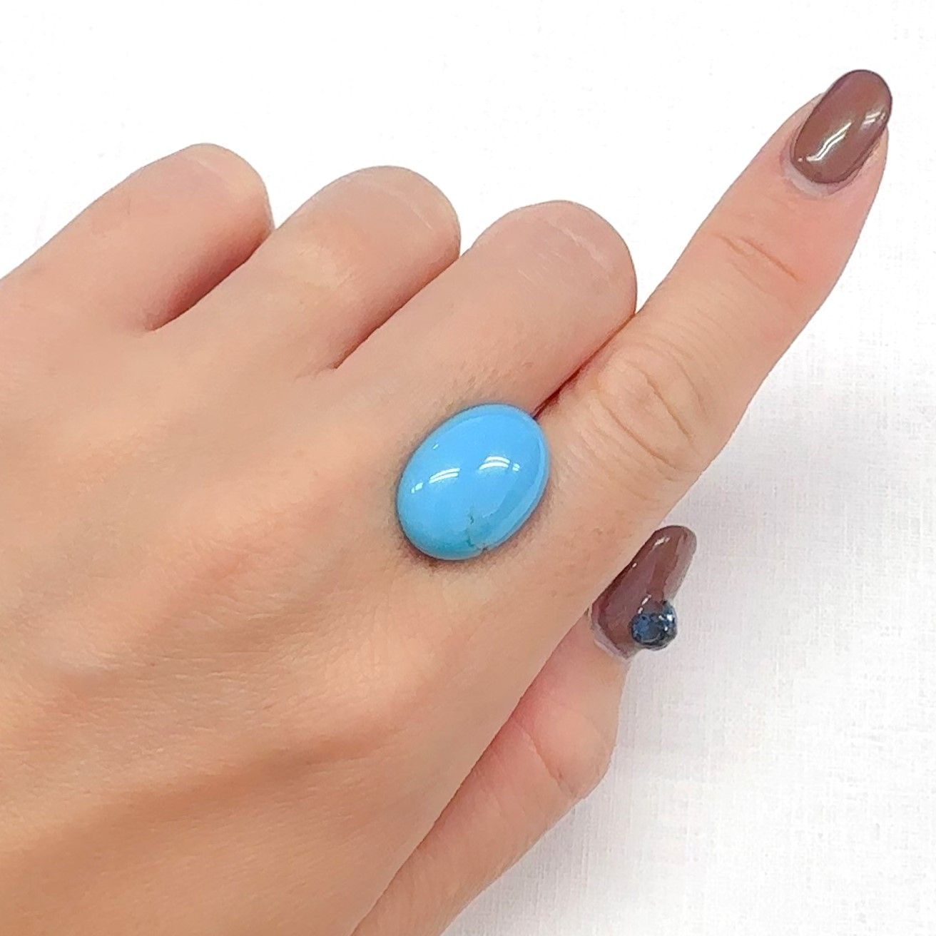 ターコイズ アメリカ・アリゾナ州キングマン産 9.38ct[240627866]18x13mm前後