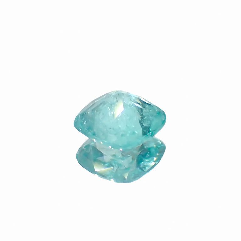 パライバトルマリン(宝石名トルマリン/別名パライバ・トルマリン)ブラジル・キントス鉱山産 0.551ct ソ付(宝貴協)[221018740]5.2x5.2mm前後