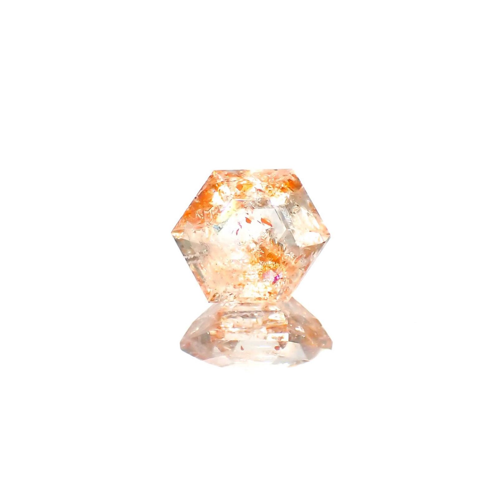 ◇ヘキサゴンカット◇イリュージョンサンストーン タンザニア産 1.32ct / 6.8x6.6mm前後 [230320952]
