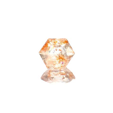 ◇ヘキサゴンカット◇イリュージョンサンストーン タンザニア産 1.32ct / 6.8x6.6mm前後 [230320952]