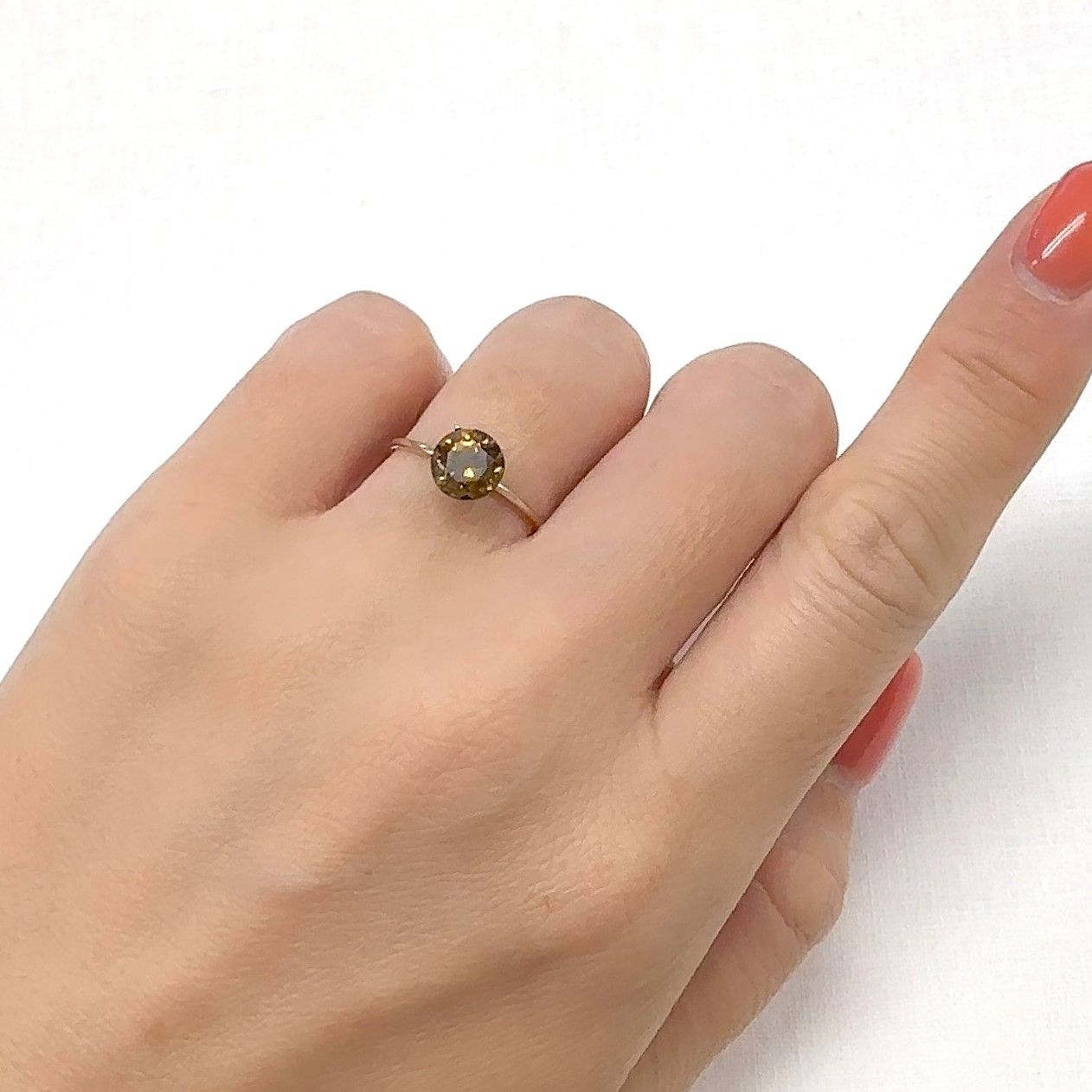 グロッシュラーアンドラダイトガーネット(宝石名グロッシュラー/アンドラダイト・ガーネット)ナミビア産 1.53ct 識別済[220114312]6.7x6.7mm前後