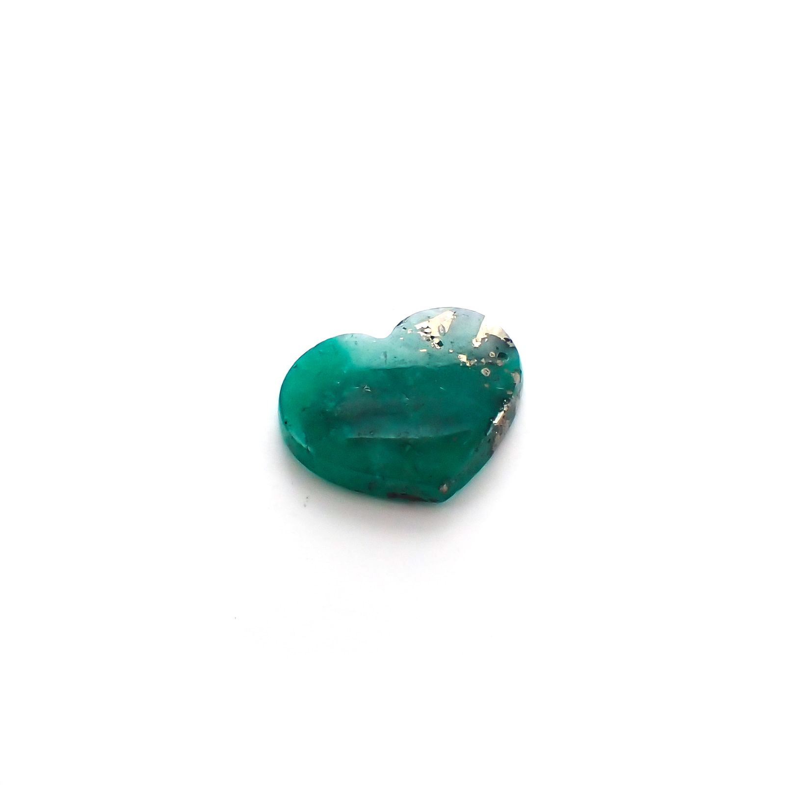 パイライトインエメラルド(宝石名パイライトインエメラルド) コロンビア・チボール鉱山産 2.996ct 彩珠鑑付[250711508]10.5×12.9mm前後