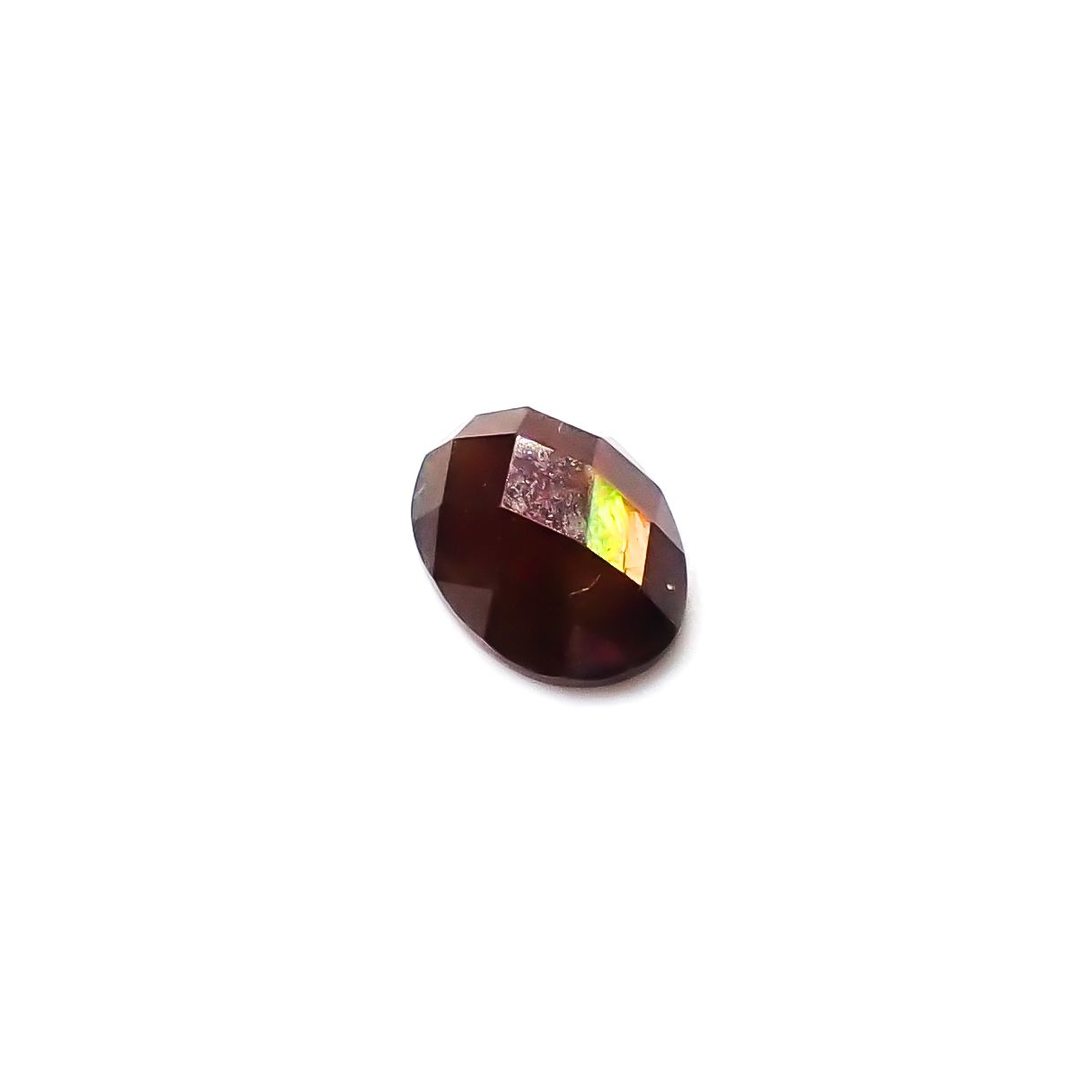 ◇チェッカーカット◇レインボーガーネット 日本・奈良県産 0.88ct / 6.8x4.9mm前後 [260432091]