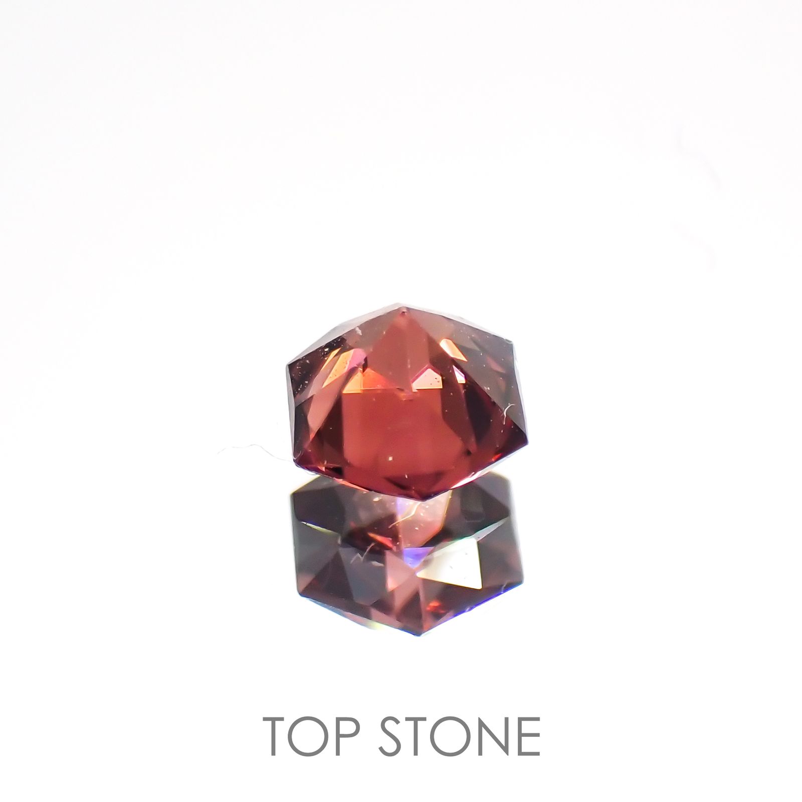 ◇ヘキサゴンカット◇ピンクジルコン(宝石名ジルコン)スリランカ/カンボジア産 0.43ct 識別済[220114936]4x3.9mm前後