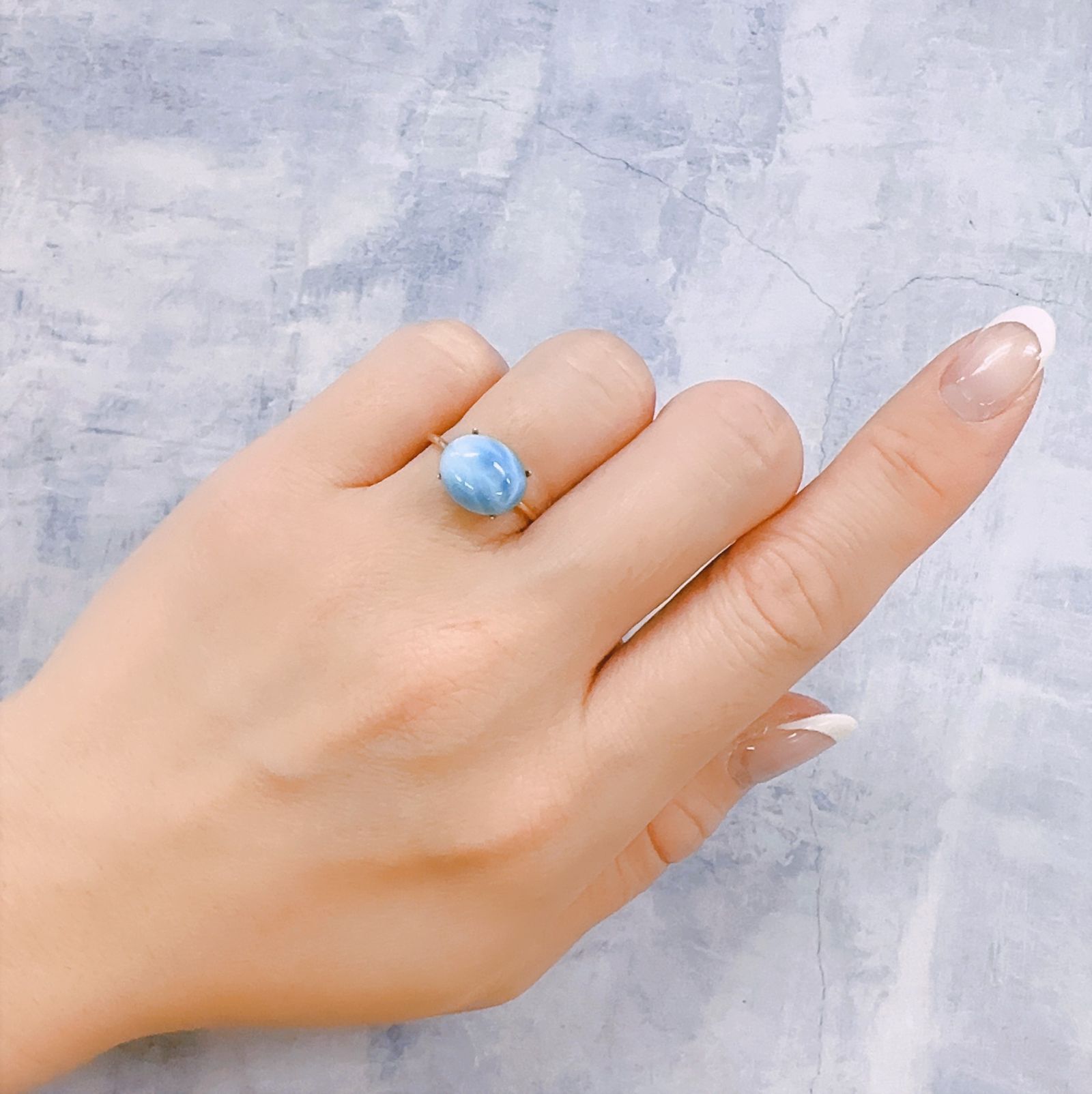 ラリマー ドミニカ共和国産 3.98ct[230119955]10.9x9mm前後