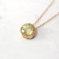 ◇K18 Lumiere（ルミエール）◇イエロースフェーン | 一粒石ジュエリー 5mm [チャーム/ペンダントトップ※チェーン別売り]