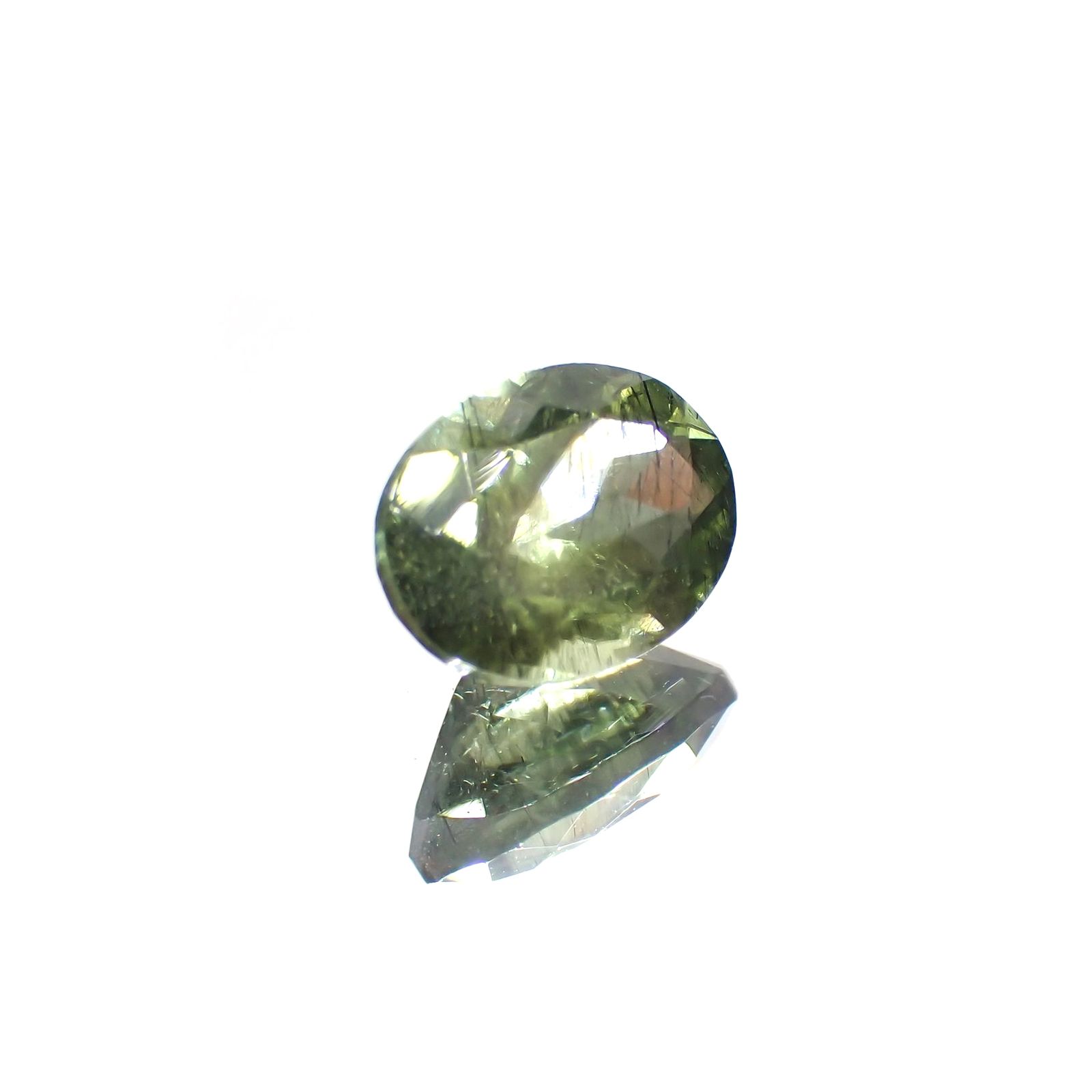 ルドウィジャイトインペリドット(宝石名ルドウィジャイトインペリドット) パキスタン産 識別済 1.52ct / 8x6.2mm前後 [260413493]
