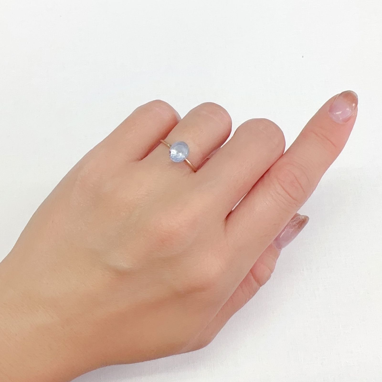 デュモルチェライトインクォーツ ブラジル産 1.38ct[231023581]7.6x6.5mm前後