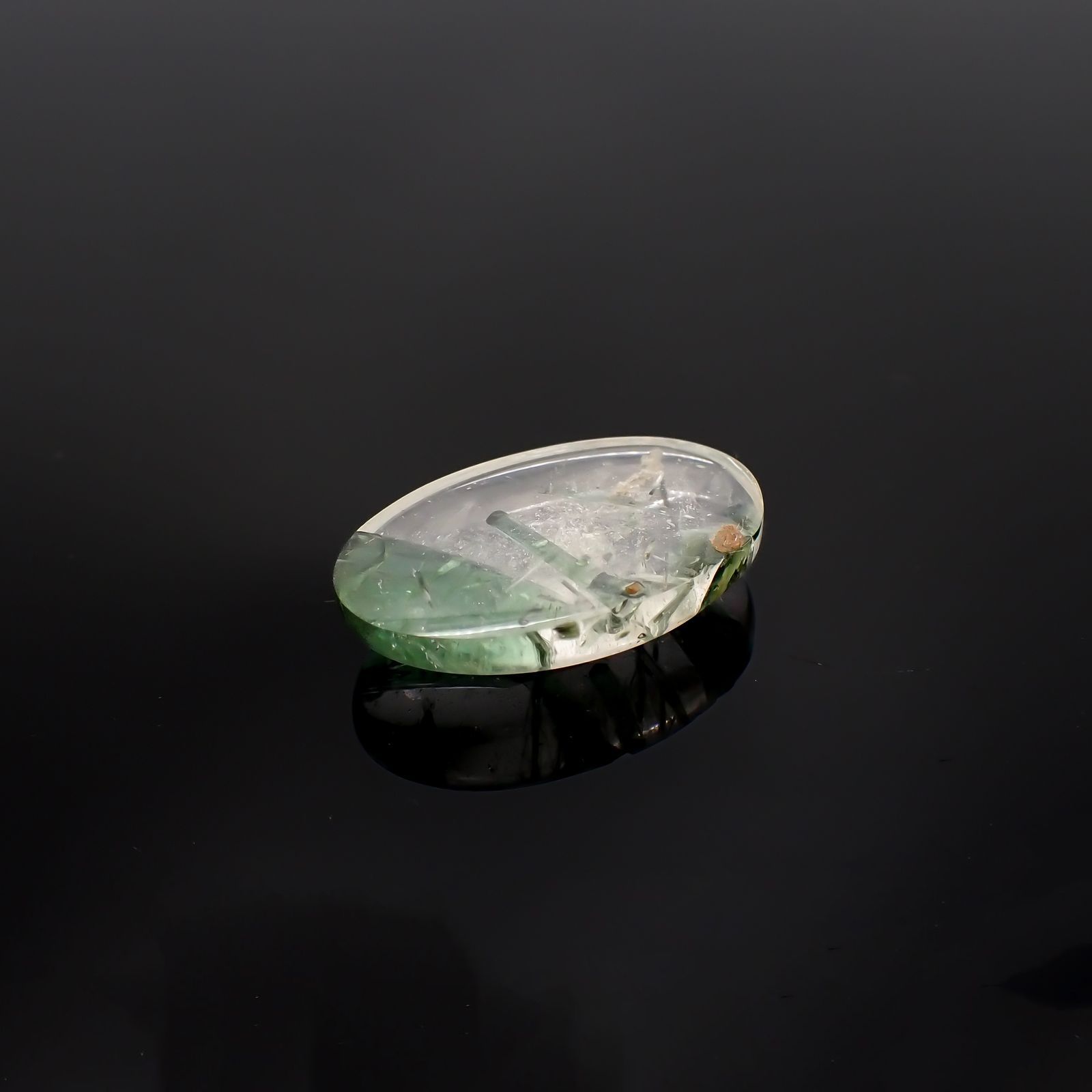 グリーントルマリンインクォーツ ブラジル・ミナスジェライス州産 13.75ct[221018304]22.7x14.6mm前後