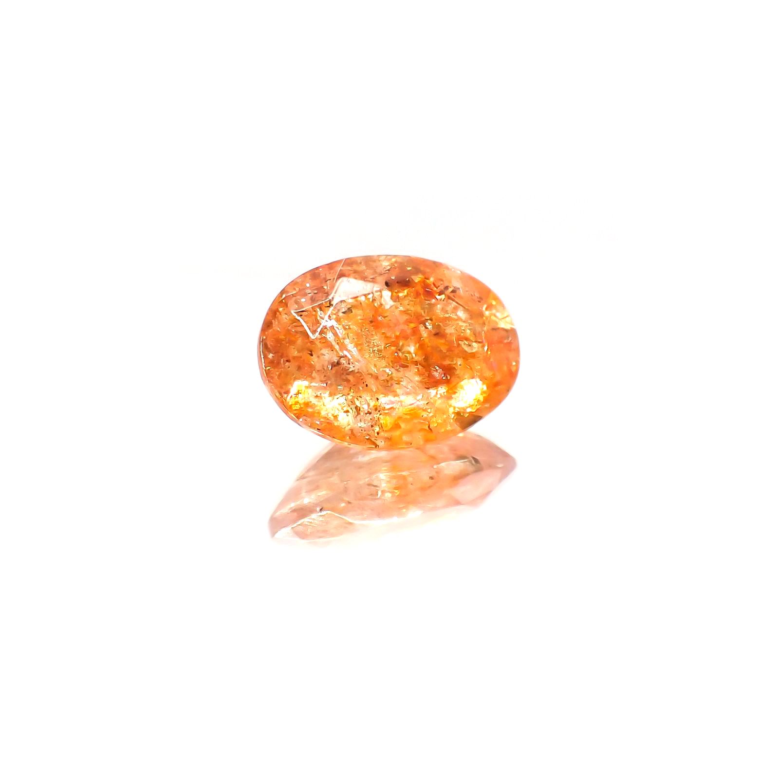 イリュージョンサンストーン(宝石名オリゴクレース)タンザニア産 1.01ct 識別済[250113872]8x6mm前後