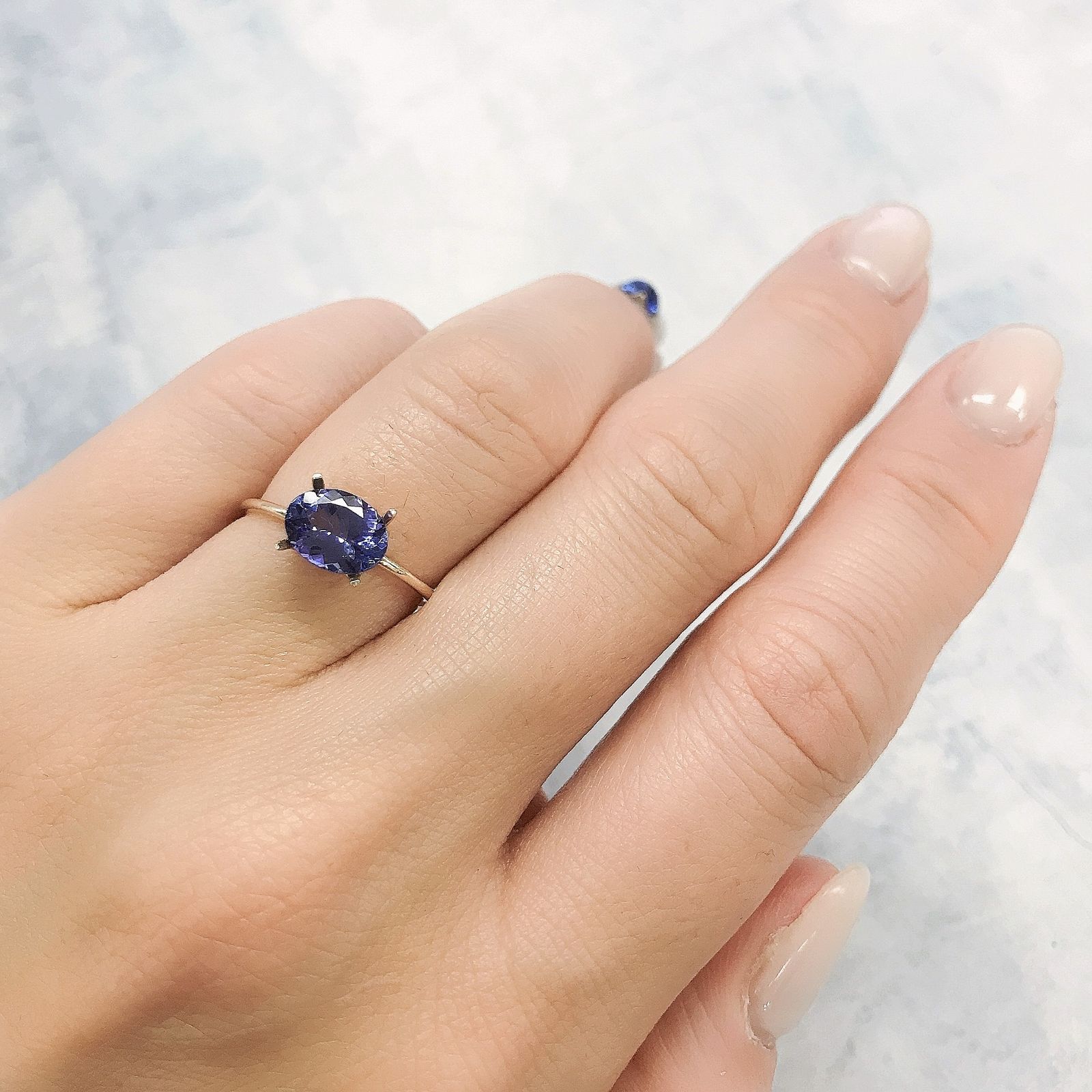 バイカラータンザナイト(宝石名ゾイサイト)タンザニア産 1.28ct 識別済[220515895]8x6mm前後