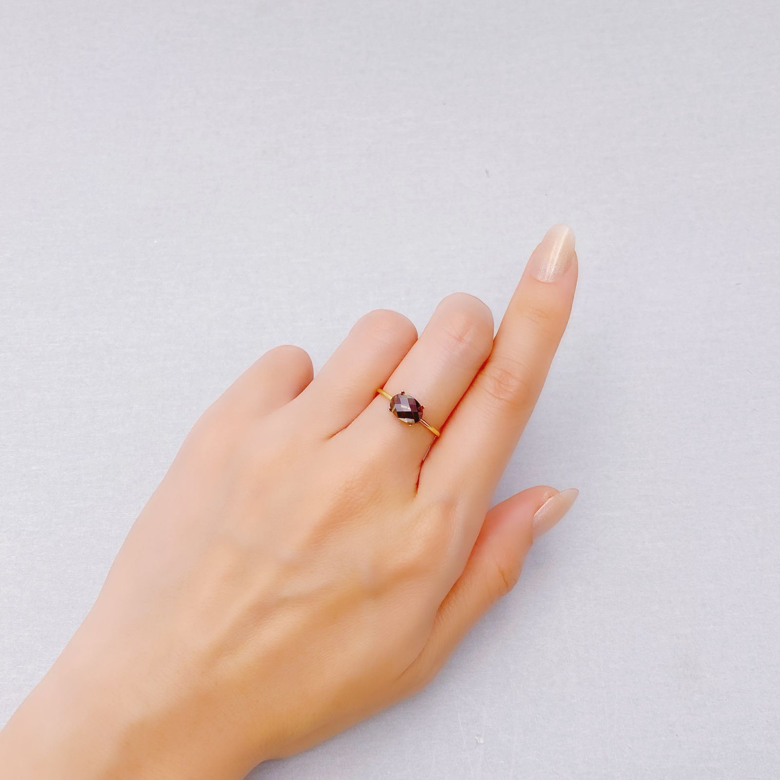 ◇リバーシブル・チェッカーカット◇レインボーガーネット 日本・奈良県産 1.50ct [250129678]8.1x5.9mm前後