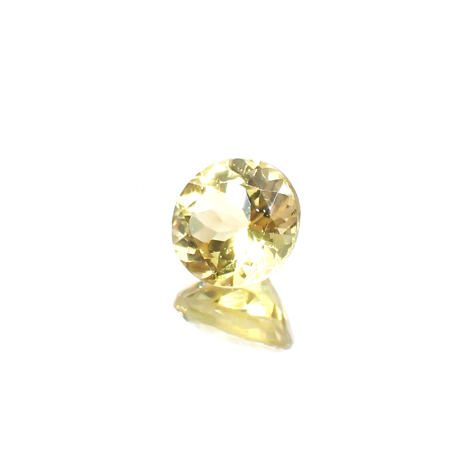レモンイエローアパタイト(宝石名アパタイト)メキシコ産 1.41ct 識別済[220115471]7.1x6.9mm前後