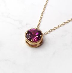 ◇K18 Lumiere（ルミエール）◇ロードライトガーネット | 一粒石ジュエリー 5mm [チャーム/ペンダントトップ※チェーン別売り]