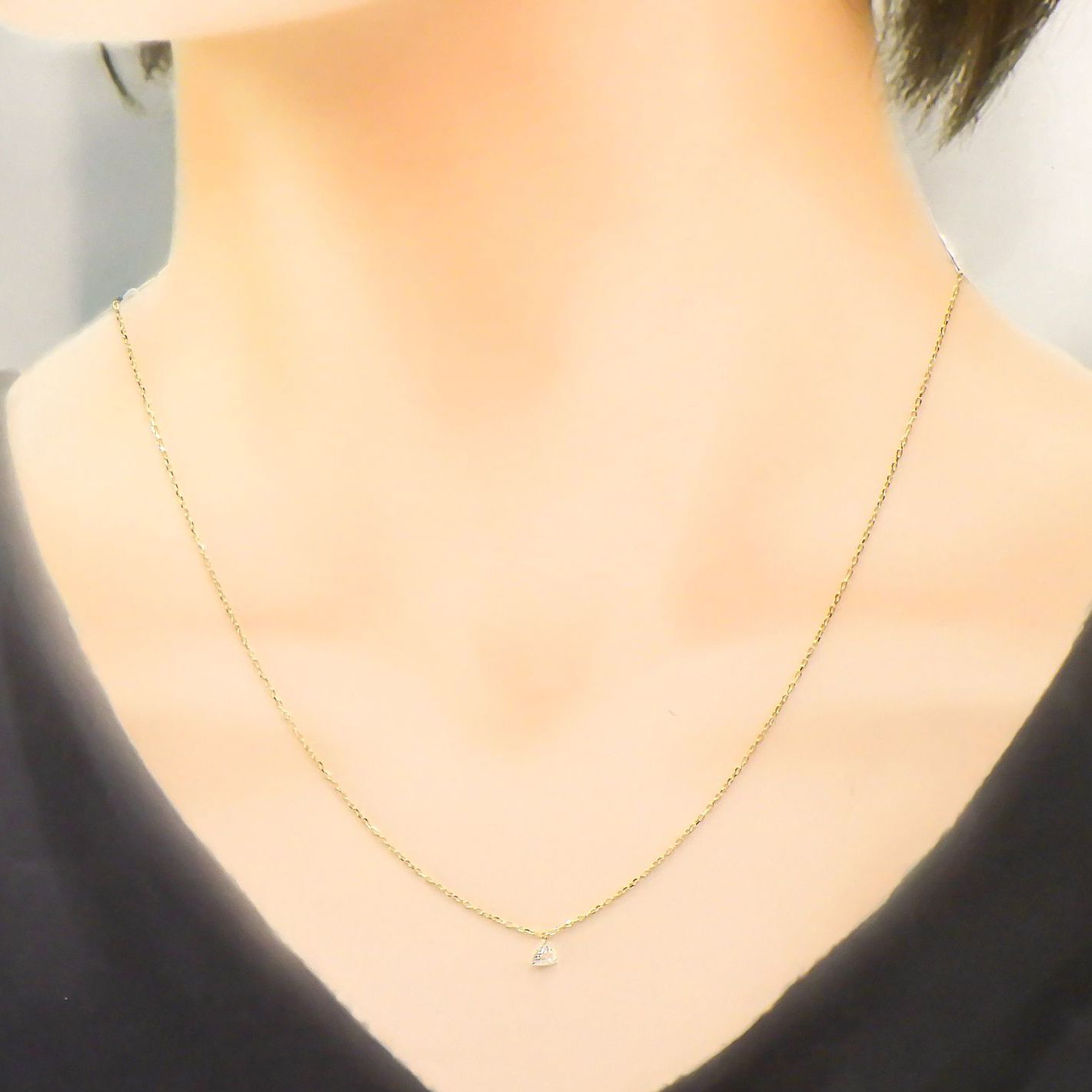 ◇La terre(ラ・テール)◇K18ダイヤモンドチャーム TTLC/SI (宝石名ダイアモンド) 0.138ct 識別済[220115342]3.7x3.9mm前後