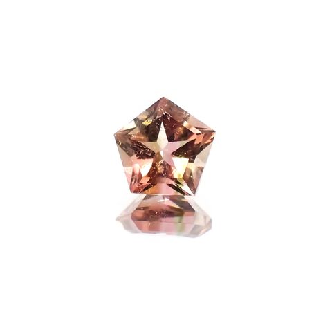 ◇ペンタゴンカット◇バイカラートルマリン(宝石名トルマリン) ブラジル/アフリカ産 識別済 0.49ct / 5.2x5.2mm前後 [26019146]