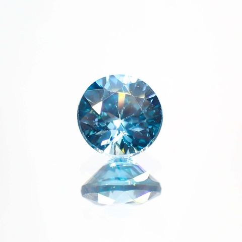 ブルージルコン(宝石名ジルコン) カンボジア産 0.77ct 識別済[211013447]5.1×5.1mm前後