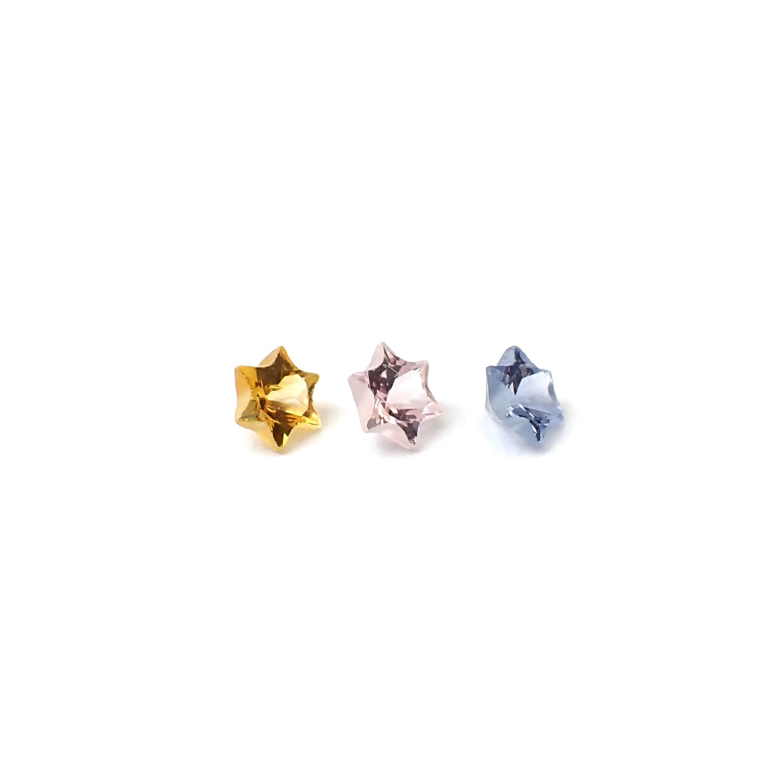 ◇カスタムカット◇サファイア カラーグラデーション3個セット スリランカ/マダガスカル産 0.28ct(3pcs合計) / 3.0-3.1x3.0-3.1mm前後 [260632328]
