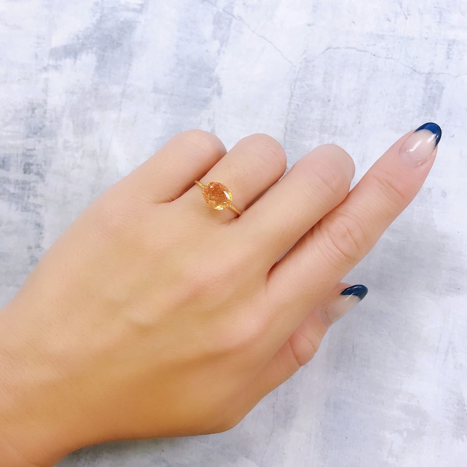 イリュージョンサンストーン インド産 1.60ct[221219254]9.1x7.2mm前後