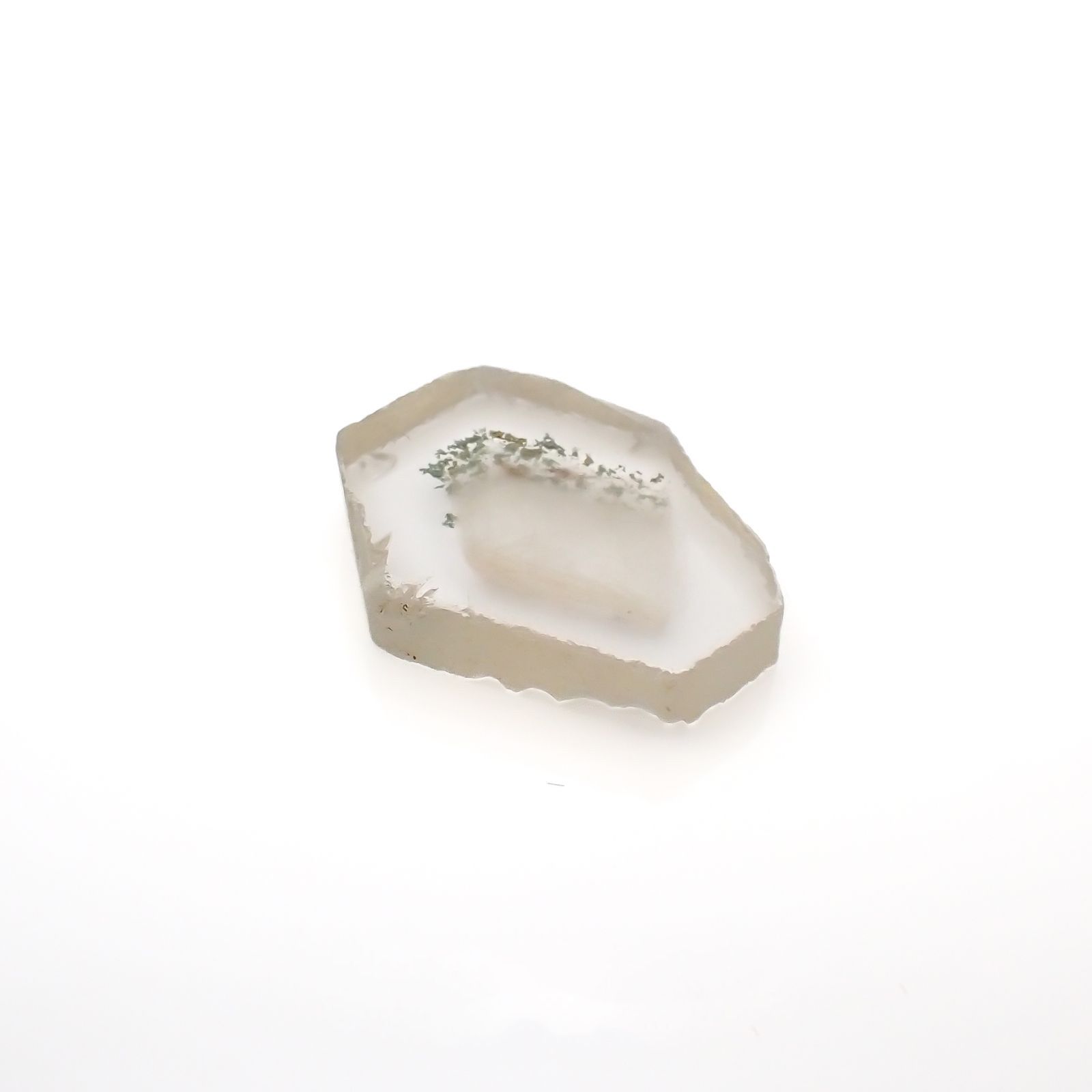 ファントムクォーツ 原石スライス ブラジル産 5.93ct[220716815]12.3x14.7mm前後