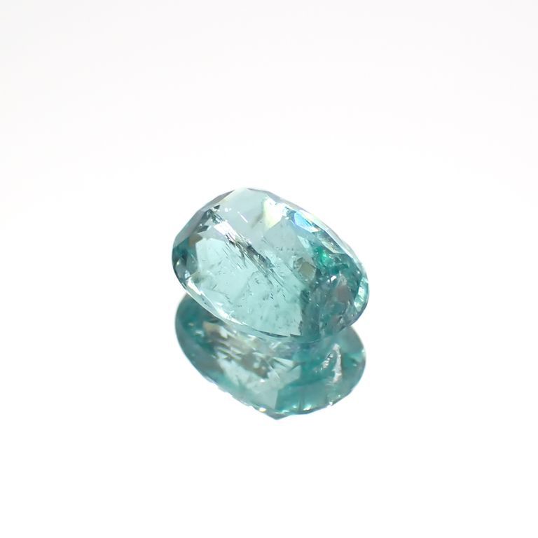 パライバトルマリン(宝石名トルマリン/別名パライバ・トルマリン)ブラジル・キントス鉱山産 0.642ct ソ付(宝貴協)[221018738]6.1x4.7mm前後