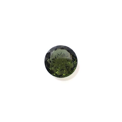 ◇甲州貴石切子Plus Three◇モルダバイト カード付き 旧チェコスロバキア産 4.78ct[240628261]12.1x12.1mm前後
