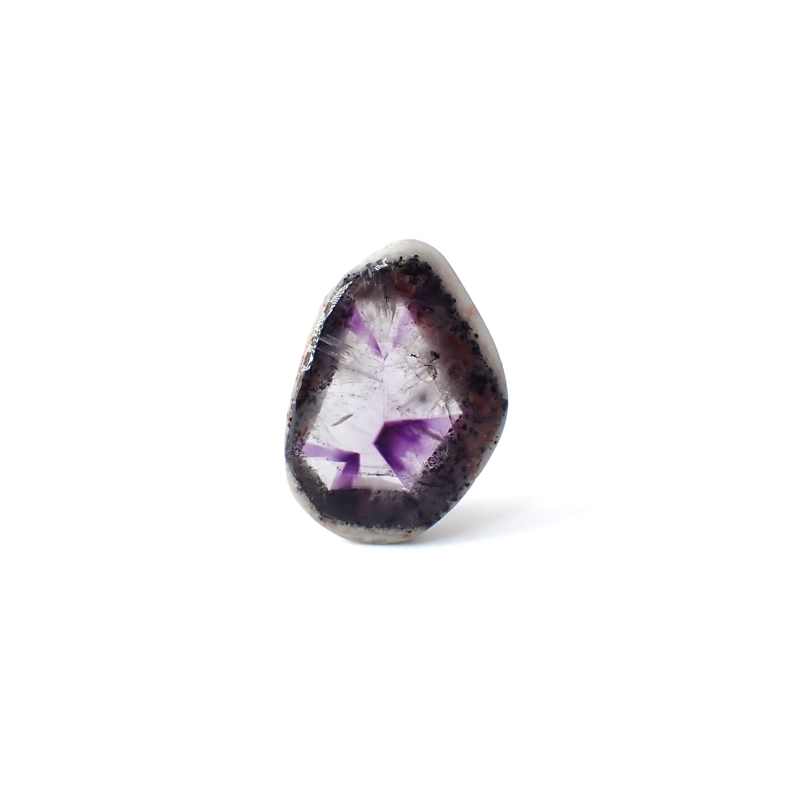 ◇フリーフォーム◇トラピッチェアメジスト 母岩付き ブラジル産 29.25ct [250730685]30.7x21.4mm前後