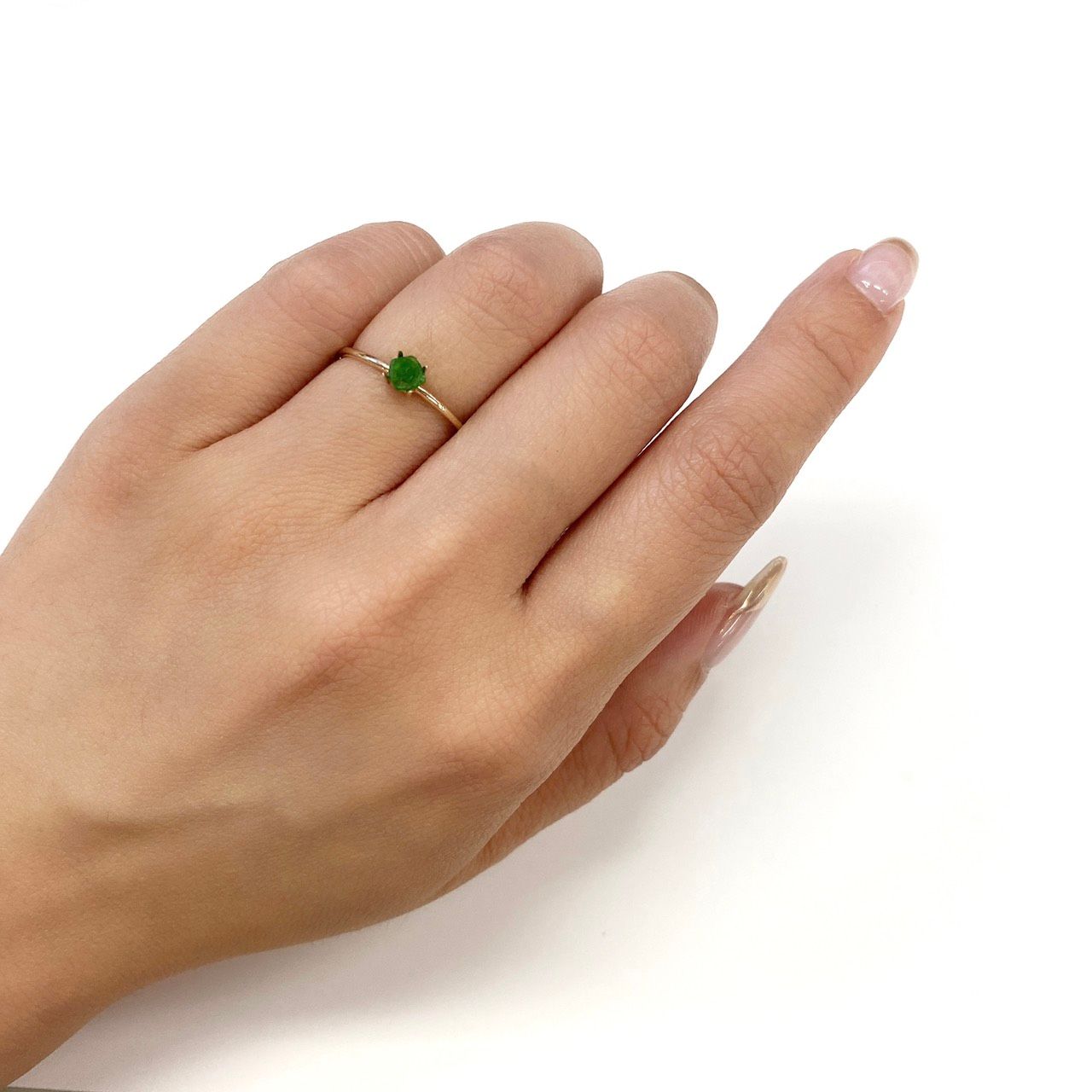 デマントイドガーネット 原石スライス(宝石名デマントイド・ガーネット) 0.20ct 識別済[210611214]3.9×3.9mm前後