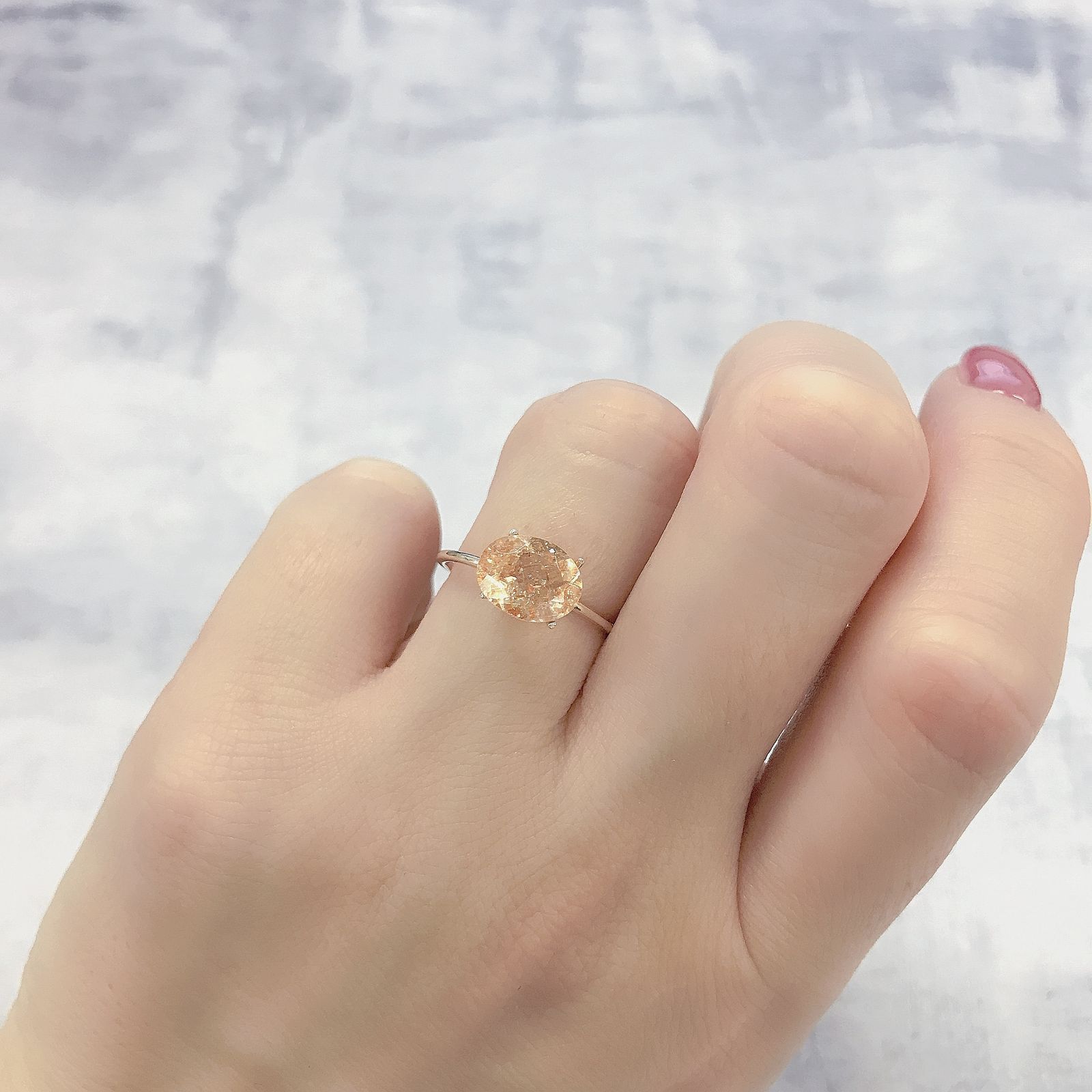 イリュージョンサンストーン インド産 1.58ct[220114209]8.9x6.9mm前後