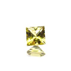 ◇プリンセスカット◇カナリートルマリン ザンビア・カナリー鉱山産 0.15ct[230823157]2.9x2.9mm前後