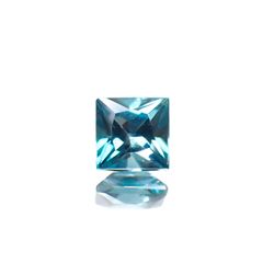 ◇プリンセスカット◇ブルージルコン カンボジア産 0.48ct [241229632]4x3.9mm前後