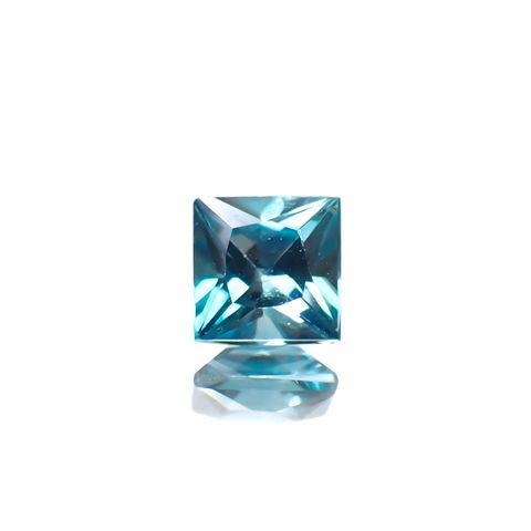 ◇プリンセスカット◇ブルージルコン カンボジア産 0.48ct [241229632]4x3.9mm前後