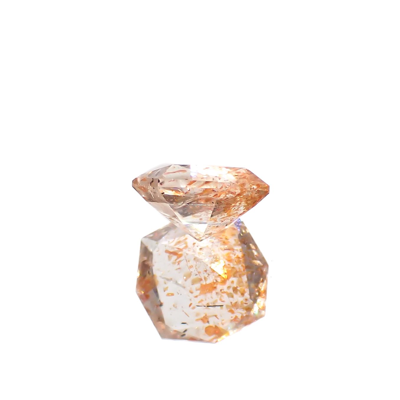 ◇カスタムカット◇イリュージョンサンストーン タンザニア産 1.12ct[240628263]7.4x7.4mm前後
