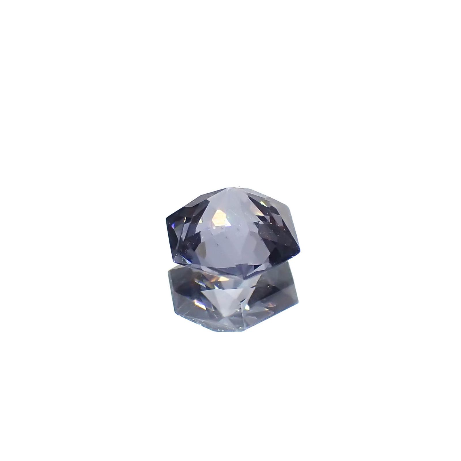 ◇ヘキサゴンカット◇バイオレットスピネル(宝石名スピネル)ビルマ/マダガスカル産 0.44ct 識別済[230220669]4.7x4.6mm前後