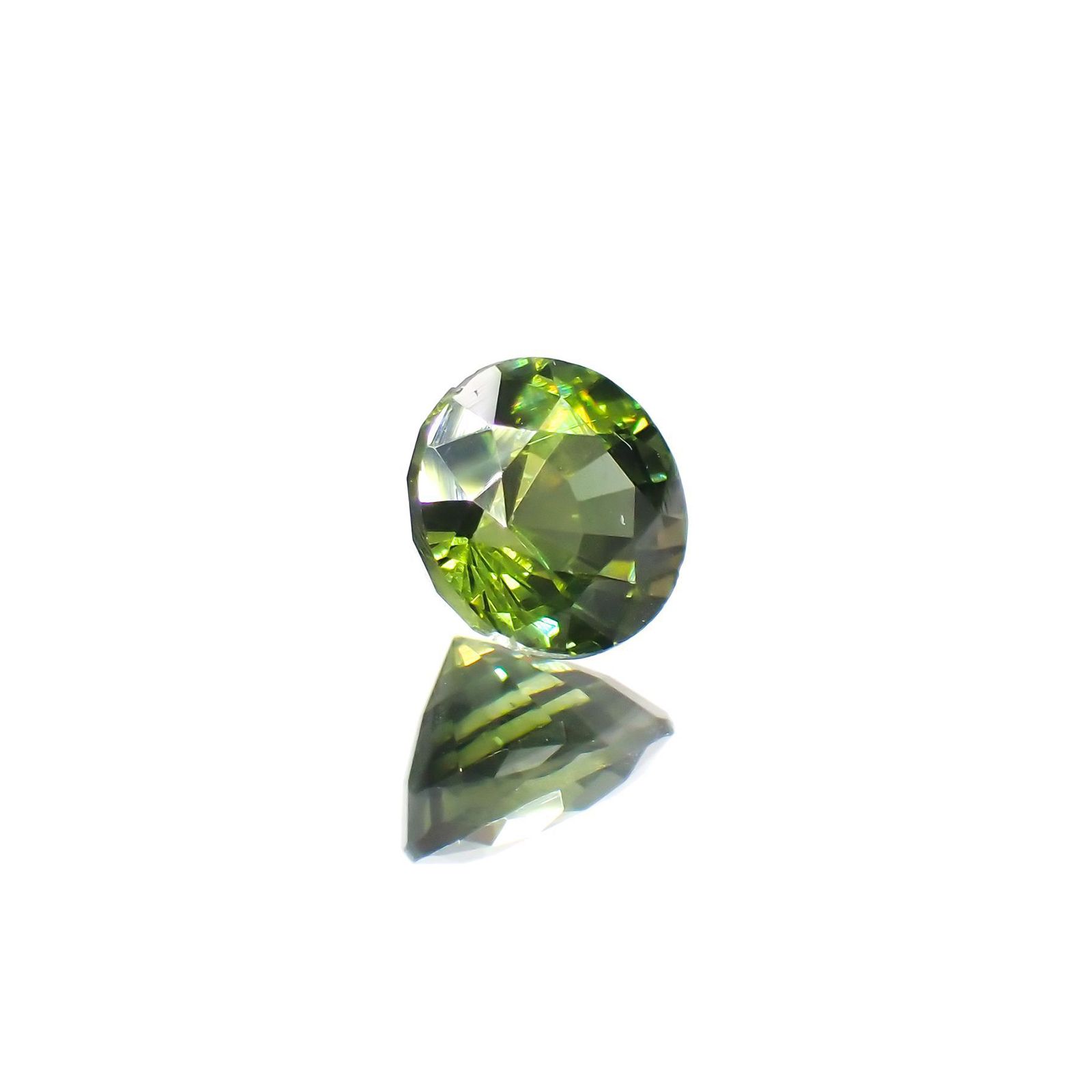 グリーンジルコン(宝石名ジルコン)スリランカ/カンボジア産 1.13ct 識別済[220114899]5.9x5.8mm前後