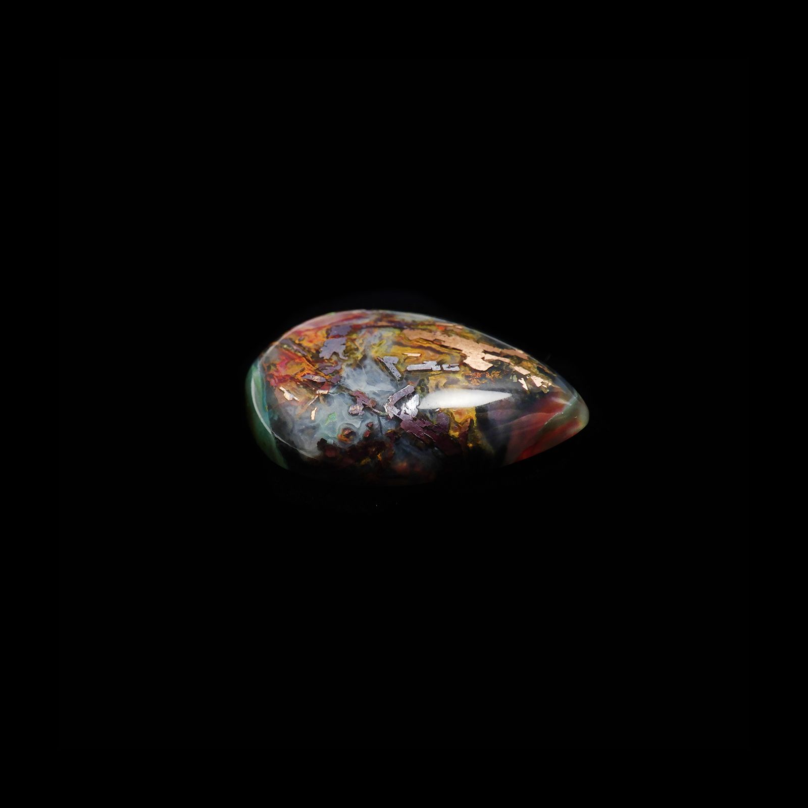 コッパークリソコラインカルセドニー インドネシア産 24.92ct[240125551]25.5x17.6mm前後