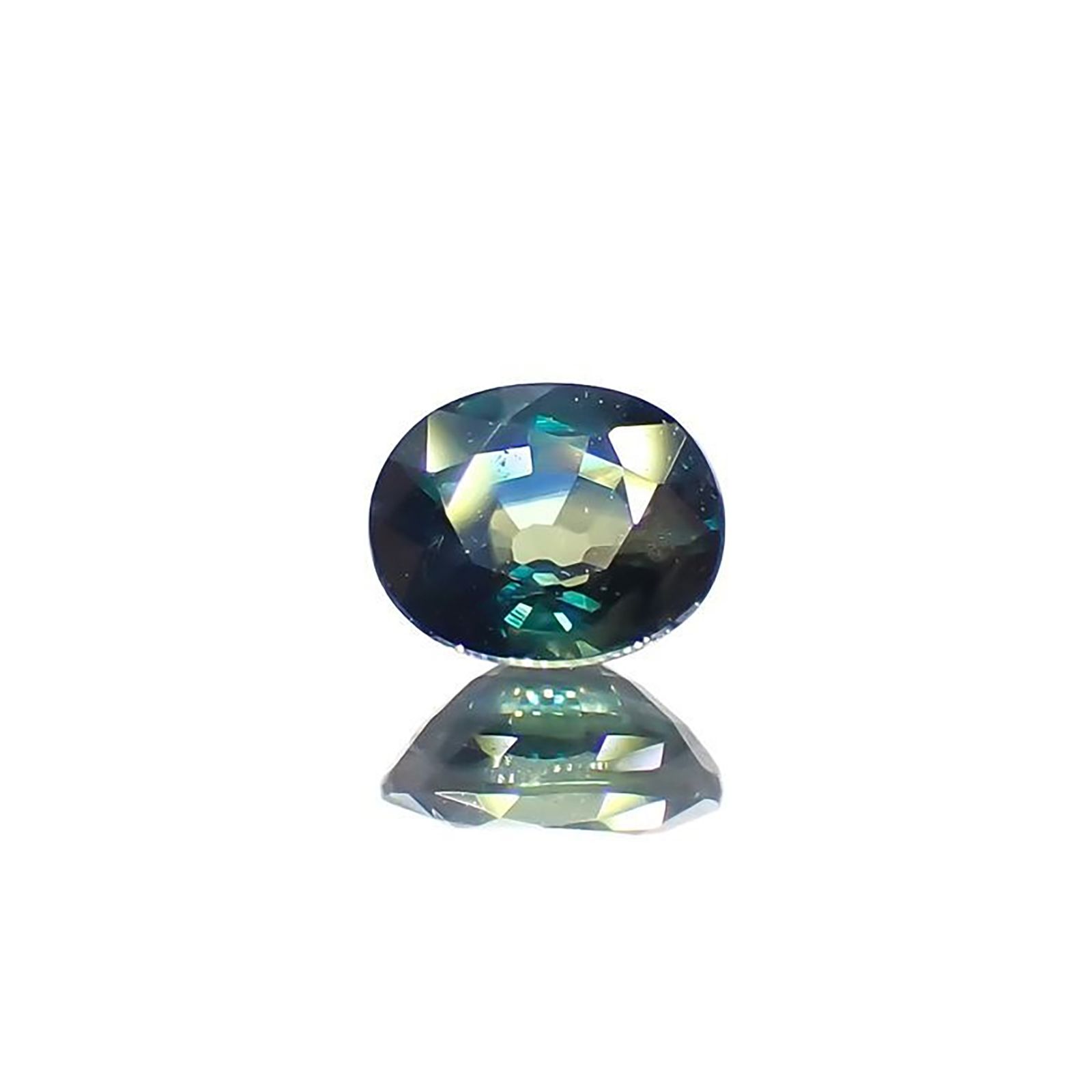 バイカラーサファイア マダガスカル/オーストラリア産 0.48ct / 4.8x3.9mm前後 [221018231]